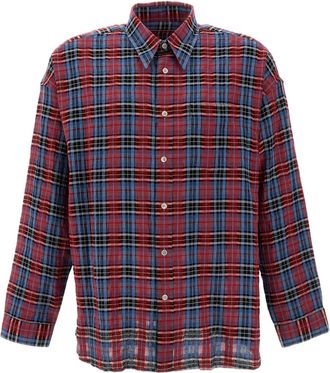 Sunflower Red Multi Stable Checked Cotton-Blend Shirt