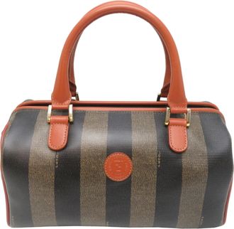 Fendi Brown Pvc Leather Boston Bag (Pre-Owned)