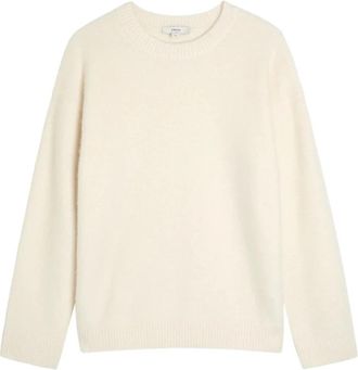 Vince Trui met ronde hals - Dames - Cashmere truien - Wit - XS - Kasjmier - Truien & Vesten