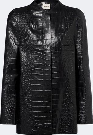 Khaite Sadie croc-effect leather coat