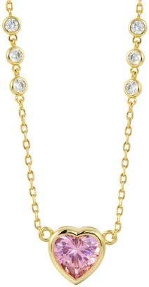 Savvy Cie Jewels Bezel Set CZ Heart Pendant Necklace in Gold at Nordstrom Rack