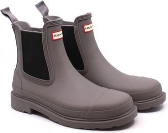 Hunter Womens Commando Chelsea Boot In Grey Heron