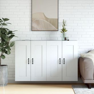 vidaXL Armarios De Pared 2 Uds Madera De Ingenier&iacute;a Blanco Vidaxl