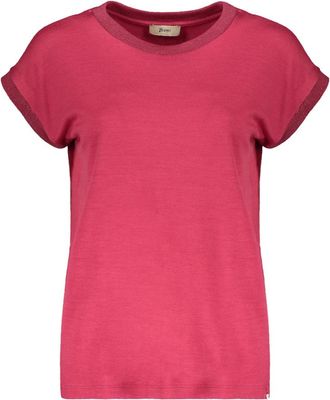 Herno Wollen T-shirt - Dames - T-shirts - Rood - M - Wol - Tops