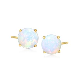 Ross-Simons Opal Stud Earrings in 14kt Yellow Gold