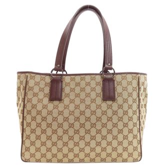 Gucci Brown Canvas Tote Bag (Pre-Owned)