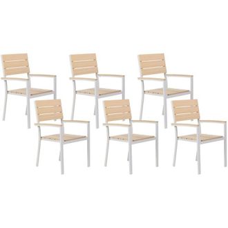 Beliani Beliani - Set di 6 Sedie da Giardino beige e Alluminio Arredo da Esterno como