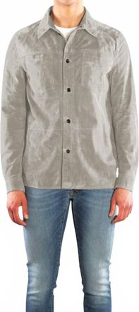 Moorer Suede Long Sleeve Shirt In Marmo