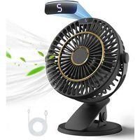 OEM Ventilador De Mesa Recargable, Mini Ventilador Usb Con Pantalla Lcd, 5 Velocidades, Rotaci&oacute;n De 720&deg;, Ventilador Port&aacute;til, Ventilador Silencioso Para 