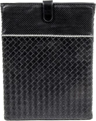 Bottega Veneta Tassen, unisex, Zwart, ONE Size, Leer, Zwart leren tablethoes