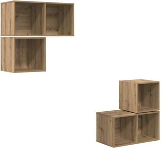 vidaXL TV Cabinet Set Wall-mounted 4 pcs Artisan Oak Engineered Wood vidaXL