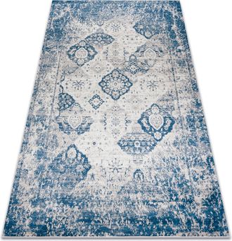 RugsX Rugsx - Alfombra Lavable Andre 1819c Roset&oacute;n, Vintage Antideslizante - Beige / Azul Blue 160x220 Cm