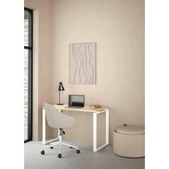 Dmora Dmora - Escritorio Pierrot, Escritorio Multiusos, Mesa De Oficina Para Pc, El Plan De Trabajo, 120x60 H76 Cm, Roble Y Blanco