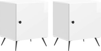 vidaXL Armario De Noche 2 Uds. Brillante 43 X 34,5 X 50 Cm Vidaxl