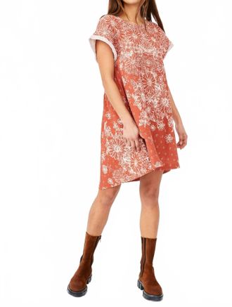 Free People Pinwheel Mini Dress In Coral