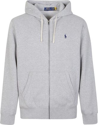 Ralph Lauren Sweatshirt - Heren - Vesten met rits - Grijs - M - Katoen - Hoodies & sweatvesten