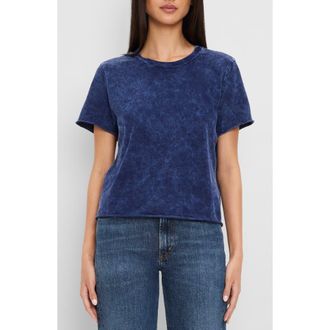 Michael Stars Jackie Raw Edge Crewneck T-Shirt in Nocturnal at Nordstrom, Size X-Small