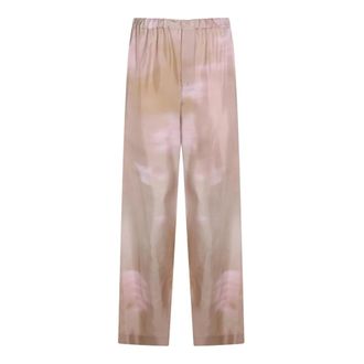Fabiana Filippi Printed Elasticated Trousers - female - Fabiana Filippi - Straight Trousers - Brown - S - Trousers