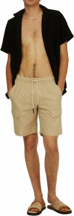 OAS Cargo Linen Shorts In Beige