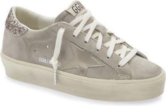 Golden Goose Hi Star Platform Sneaker in Beige/Silver at Nordstrom, Size 10Us