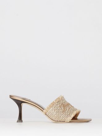 Jimmy Choo London Mules Alexia Jimmy Choo in rafia con logo ricamato