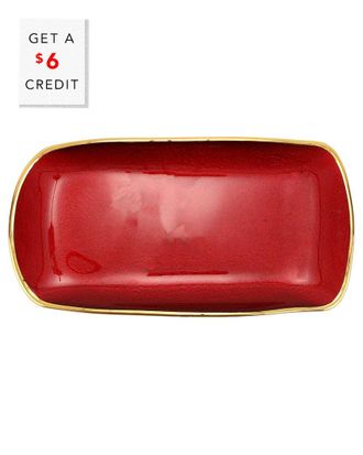 Vietri Vietri Metallic Glass Rectangular Tray