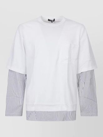 Comme Des Gar&ccedil;ons layered stripe sleeve crew neck t shirt