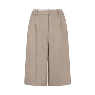 Dante6 Emra Relaxed Fit Bermuda - Dames - Korte broeken - Beige - Maat: XS Linnen