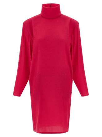 Saint Laurent Fuchsia Structured shoulder dress