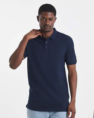Jacamo Pure Cotton Pique Polo Extra Long