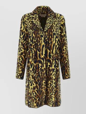 Marni virgin wool animalier jacquard coat