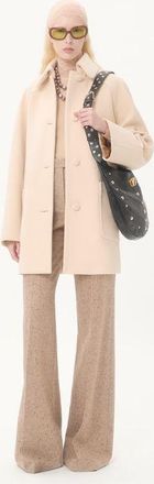 Valentino Pantaloni In Bottonato Natte Donna AVORIO/BEIGE 38