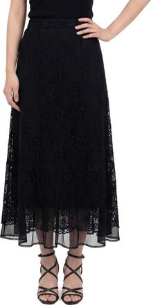 By Design Millie Mesh & Lace Midi Skirt in Black at Nordstrom Rack, Size X-Small