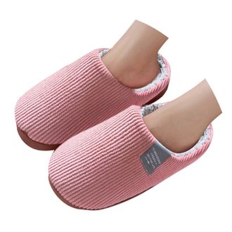 Generic Womens Cozy Memory Foam Slippers Indoor Outdoor Slip On House Shoes Non Slip Soft Plush Cotton Slippers Women Comfy Warm Fuzzy Lined Winter Shoes Fash