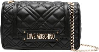 Love Moschino Quilted Black Shoulder Bag With Chain Strap