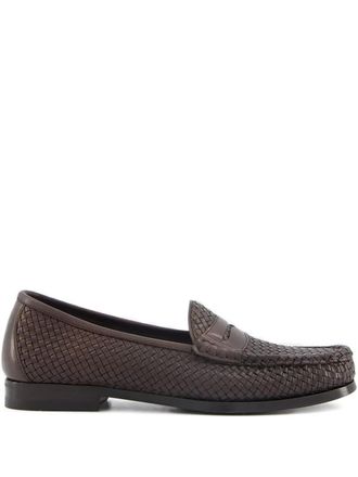 Tom Ford woven loafers - men - Calf Leather/Calf Leather/Rubber - 39 - Brown
