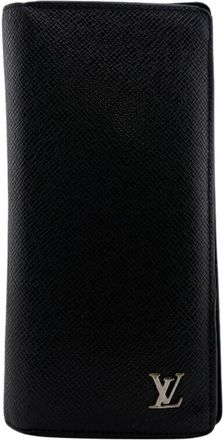 Louis Vuitton Black Noir Leather Long Wallet (Bi-Fold) (Pre-Owned)