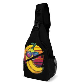 Generic Vintage Banana Unisex Shoulder Bags Casual Crossbody Chest Bag Sling Backpack for Hiking Cycling Travel