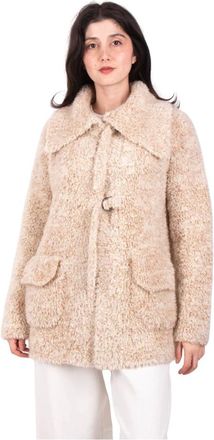 Roberto Collina Faux Fur & Shearling Jackets, female, Brown, Size: XS Strickjacke 253F25010