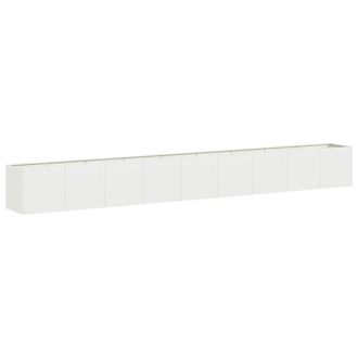 Berkfield Home Planter White 360x40x40 cm Cold-rolled Steel | Size: 360 x 40 x 40 cm