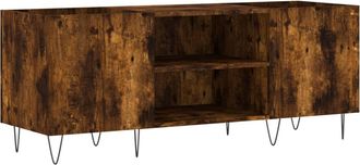 vidaXL Vidaxl - Mueble Discos Madera Contrachapada Roble Ahumado 121x38x48 Cm