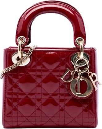 Dior Pre-owned Lady Dior - Dames - Vintage Mini Tas - Rood - ONE Size - Leer - Vintage