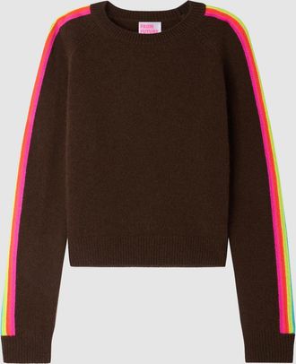 From Future Pull Col Rond Bandes Multicolores Chocolat