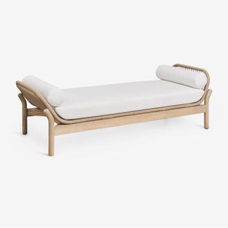 Sklum Divano da giardino in legno di acacia e corda intrecciata Karvia SKLUM