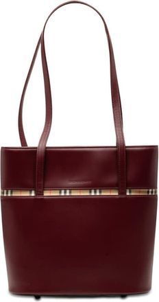 Burberry Pre-owned Burberry House Check Trimmed Leather Shoulder Bag Ladies LPK4T75GZXR3JREF