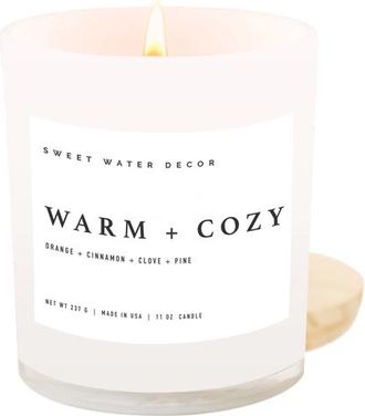 Sweet Water Decor 11oz White Jar Candle - Spice Scents in Warm And Cozy at Nordstrom