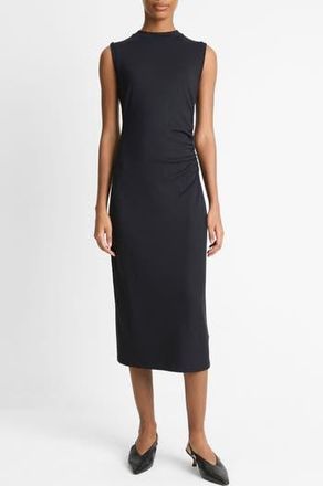 Vince Side Ruched Sleeveless Knit Midi Dress in Coastal Blue at Nordstrom Rack, Size X-Large