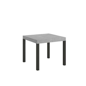 Itamoby Mesa extensible 90x90/246 cm efecto madera gris cemento, hierro