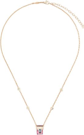 Jacquie Aiche 14kt Yellow Gold Pendant Diamond Necklace - Womens - Diamond/14kt Yellow Gold/Aquamarine