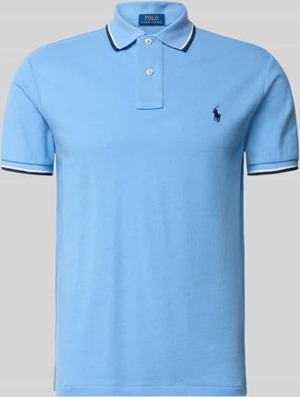 Polo Ralph Lauren Slim Fit Poloshirt aus reiner Baumwolle in Bleu, Gr&ouml;&szlig;e XXL
